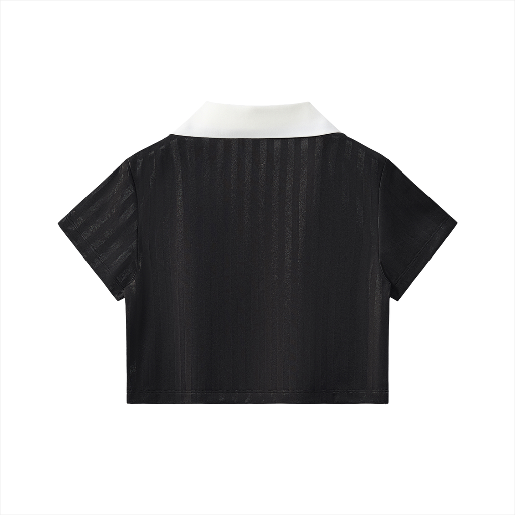 cropped jersey,cropped,jersey,collar,striped